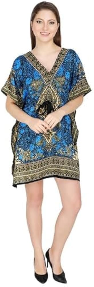 Women Short Plus Size Polyester Kaftan Caftan Gown Beach Party Casual Dress