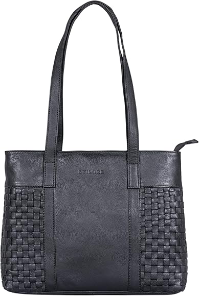 STILORD 'Verena' Única Bolso Piel Mujer Shopper Bag con Óptica Trenzada Vintage Tote Bag Grande Universidad Trabajo Compras Bolso de Mano Cuero Auténtico