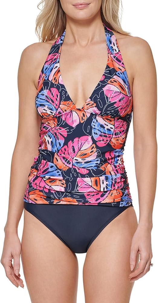 Tommy Hilfiger Women's Standard Tankini Swimsuit Monstera Leaf Small