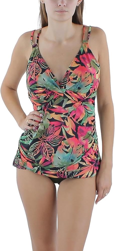 Lauren Ralph Lauren Womens Tummy Control Underwire Tankini Swim Top