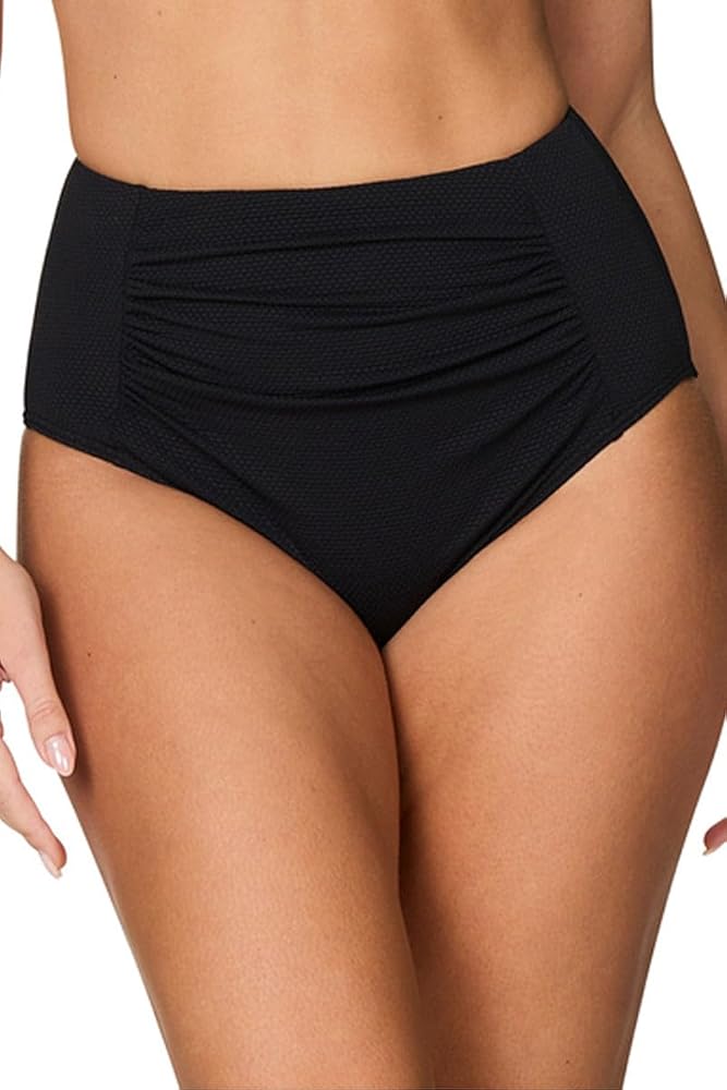 Nip Tuck Swim Must Haves Bette Full Coverage High Waist Black Bikini Bottom