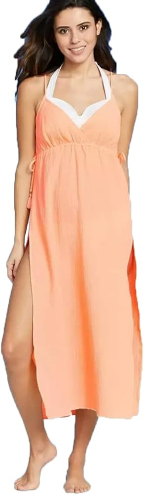 Women's V-Neck Midi Cover Up Dress -