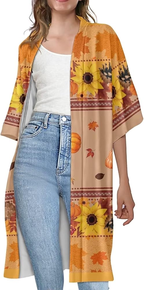 Showudesigns Kimono S-4XL Cardigan for Women Lightweight