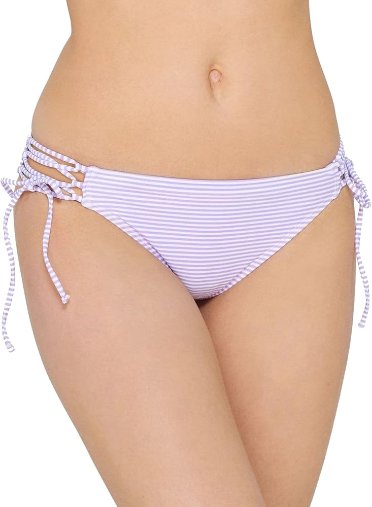 Swimwear Lilac Small Junior Lace Up Stripe Bikini Purple S