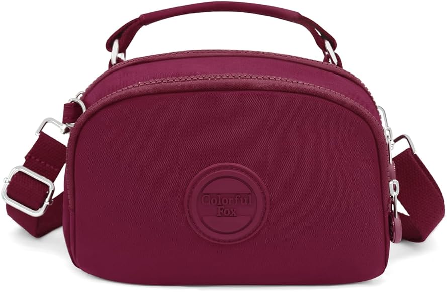 REETEE Bolso Bandolera Mujer Impermeable Nailon Bolso de Hombro Pequeña de Mujer con 4 Compartimentos Grandes, Bolsos Mujer Bandolera con Bandolera Ajustable Desmontable