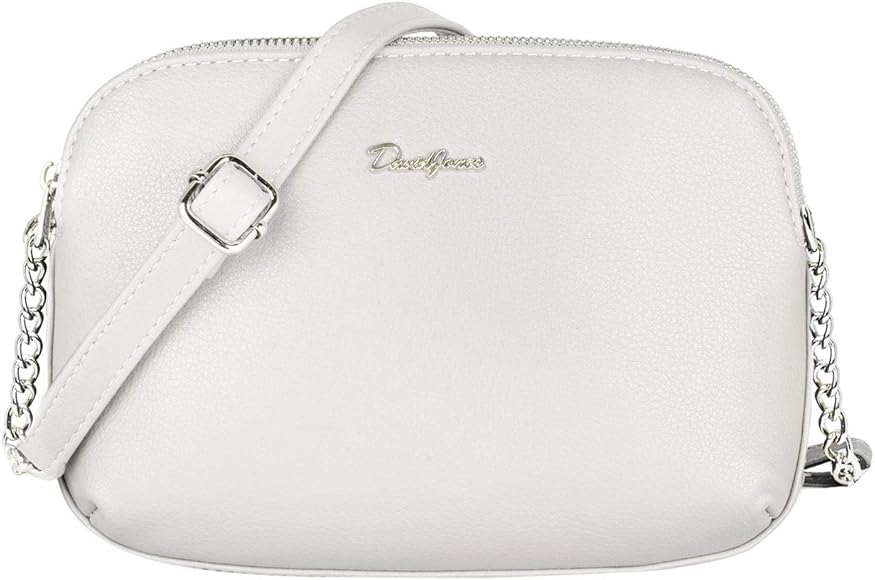 David Jones - Bolso Bandolera Multibolsillos Mujer - Bolsos Hombro Cartera Cuero PU - Crossbody Messenger Mensajero - Bolso Cruzados Muchos Bolsillos - Moda Viaje Ciudad - Blanco