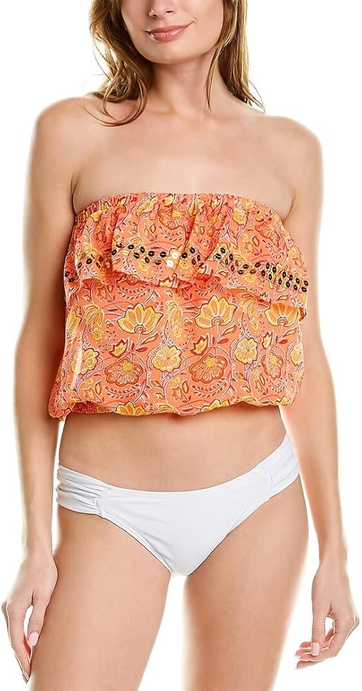 Ramy Brook Women's Standard Printed Shayla Embellished Tube Top Coverup