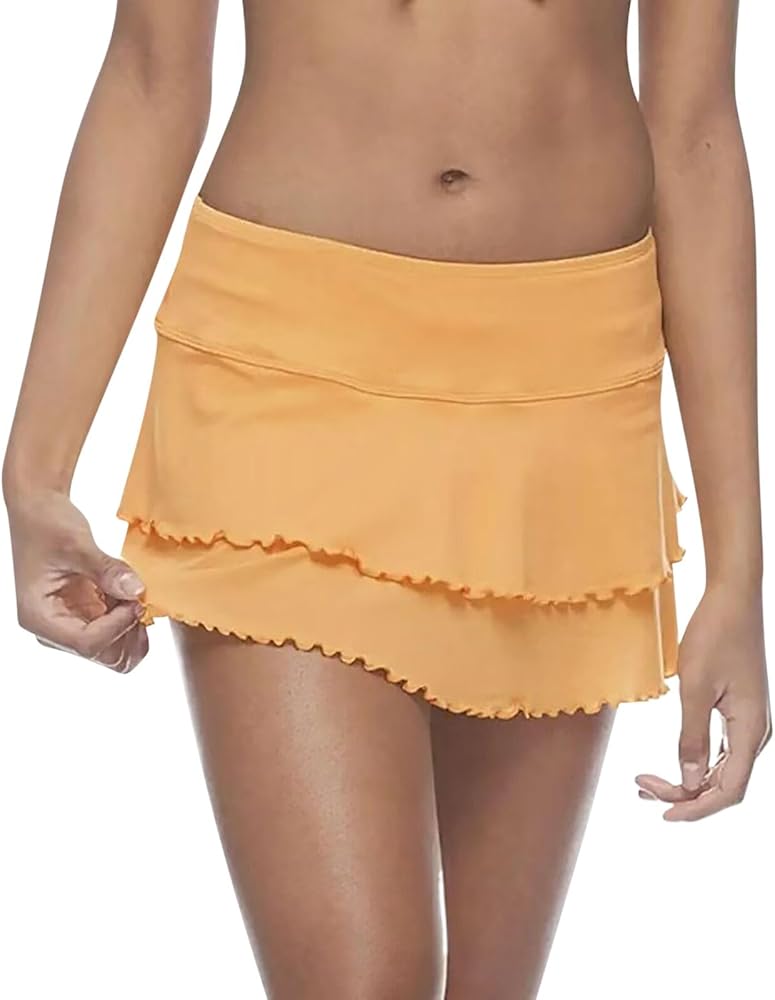 Women's High Waisted Bikini Swim Skirt Bottoms Ruched Bathing Suit Skirts Tankini Swimsuit Bottom