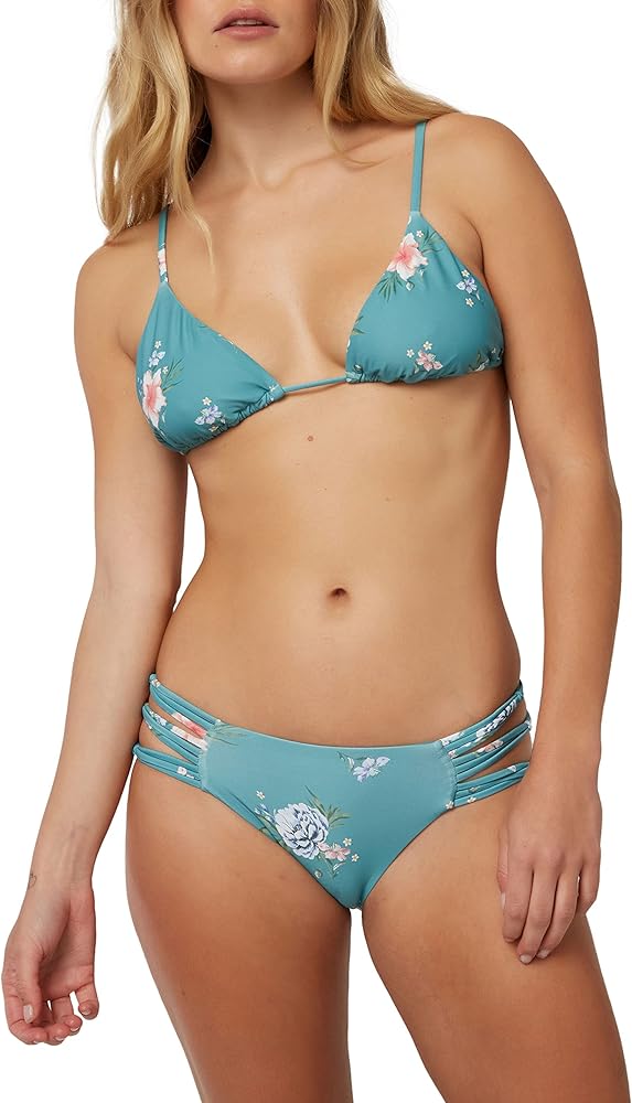 O'NEILL Womens Swim Chan Floral Boulders Full-Coverage Bikini Bottom Teal