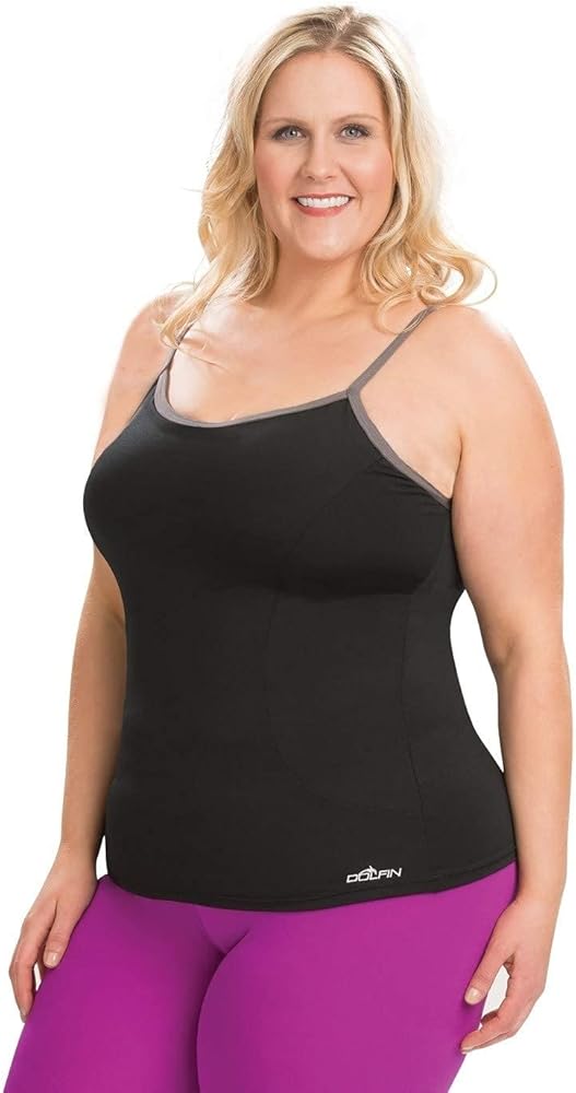 Dolfin Women's AQUASHAPE Scoop-Neck Tankini TOP Black