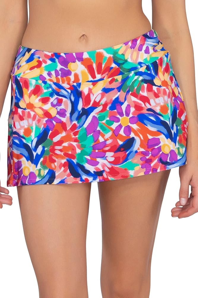 Sunsets Sporty Swim Skirt, Living Color, 16