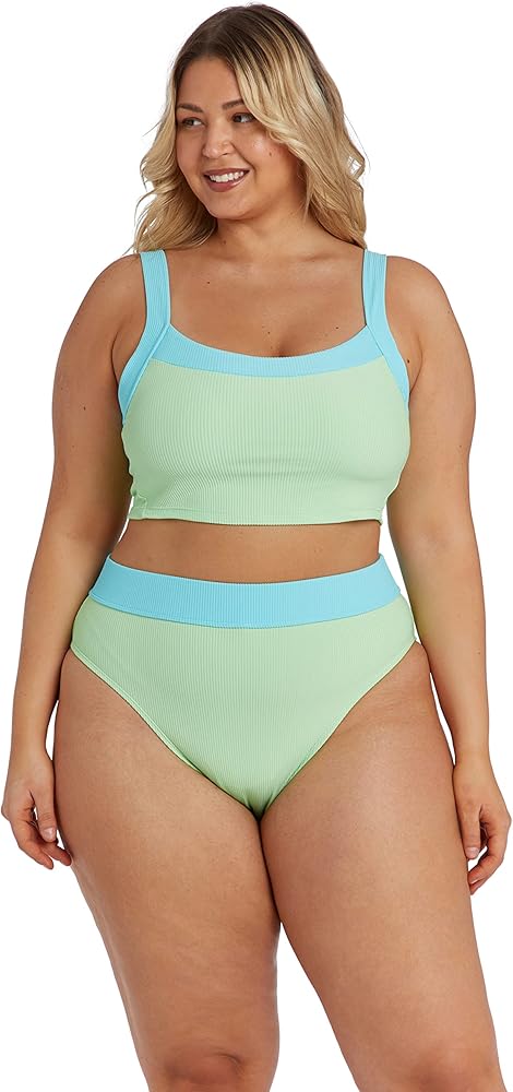 Cyn & Luca Women's Banded High Waist Swim Bottom