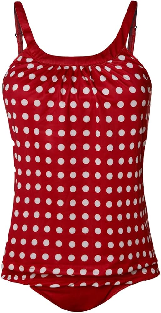 Eternatastic Women's Retro Polka Dot Tankini Swimwear Two Pieces Swimsuit