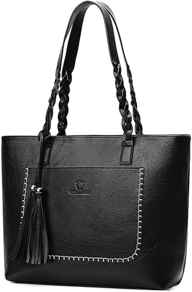 DEERWORD Mujer Bolsos de Mano Casual Bandolera Marca Mediano Totes Antirrobo Hombro Italianos PU Cuero 5352 1 piezas