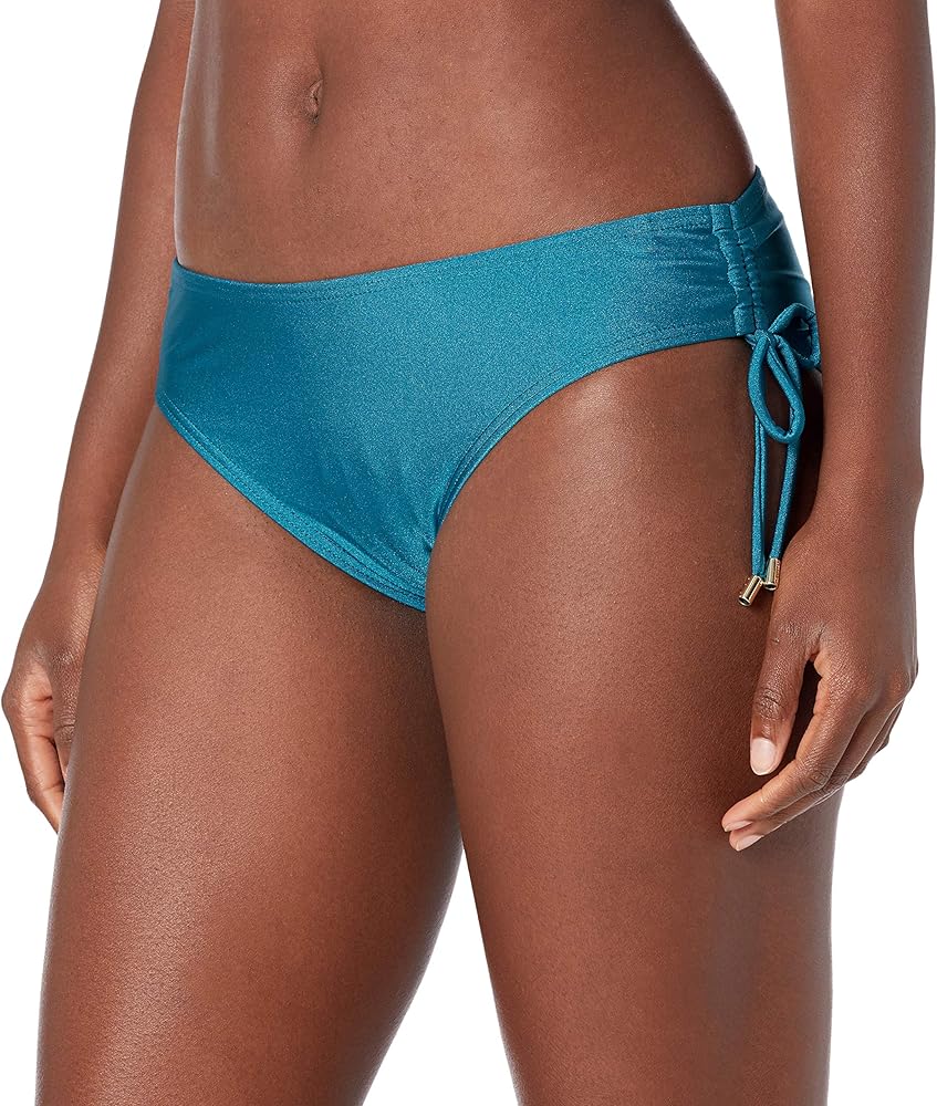 Calvin Klein Women's Side Shirred Low Waisted Full Coverage Bikini Bottom