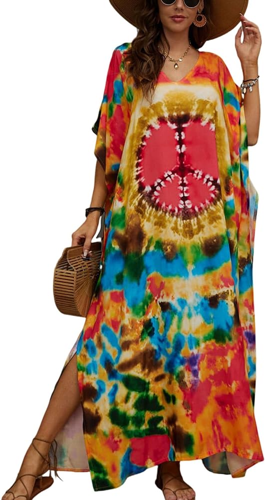 Kaftan Dresses for Women Plus Size Bathing Suit Cover up Caftan Maxi Beach Dresses