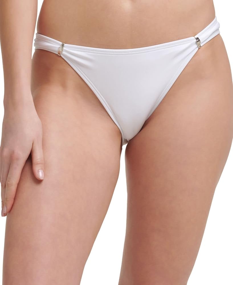 Calvin Klein Womens Adjustable Slider Bikini Bottoms Size Small Color Soft White