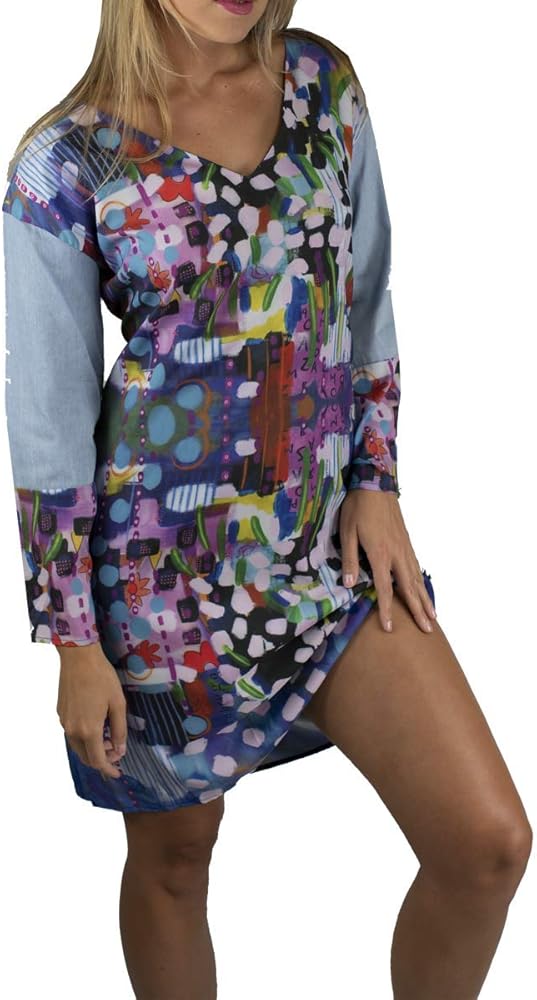 Asymetrical Plaid Tunic - by Monica Vazquez - Mayta Art Courture - Wear Art - Beach Tunic