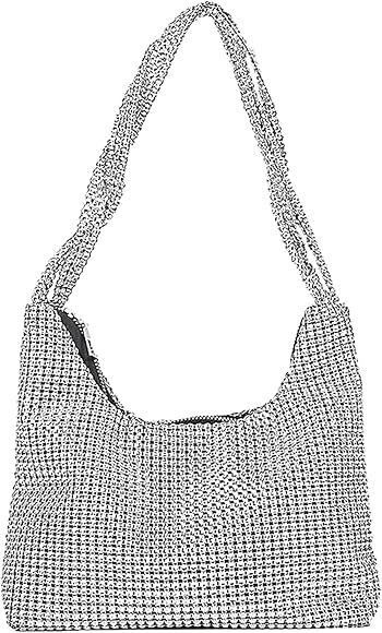 ATBUSS 1 bolso de hombro con diamantes de imitación, accesorios de moda para mujer, bolso de hombro personalizado, elegante bolso de mano con diamantes de imitación brillantes, adecuado para bodas,