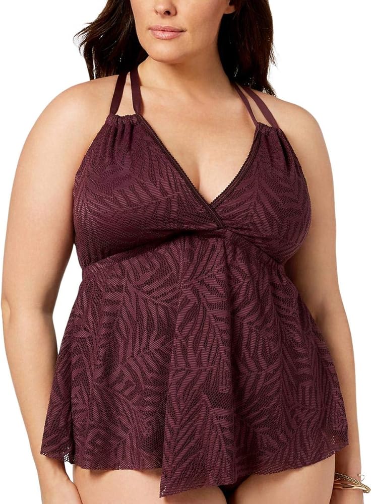 Jessica Simpson Women's Plus Size Tankini Swimsuit Top