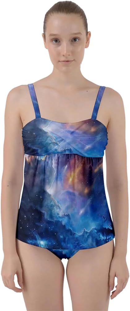 Galaxy Twist Front Tankini Set