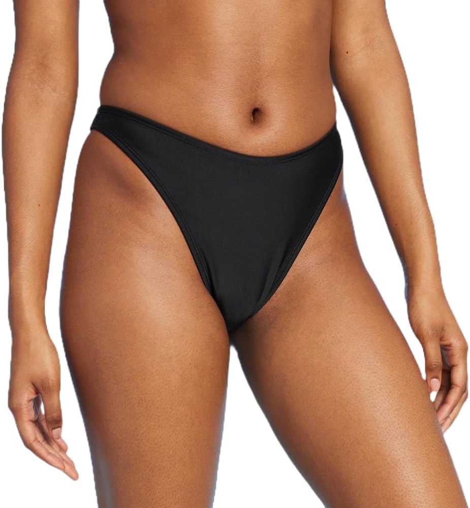 Wild Fable Women's Low-Rise High Leg Ultra Cheeky Bikini Bottom - (Black, XXS), XX-Small