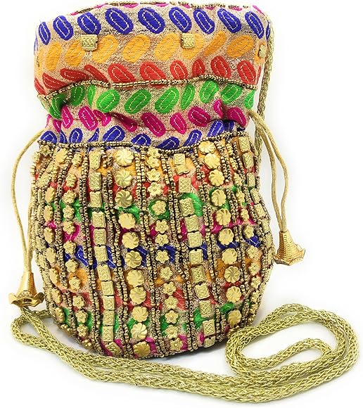 belelle Bolsos Bombonera HIndu | Bolso Bombonera Mujer Fiesta | Bolso de Mano de Mujer | Bolso Dorado | Bolso Bandolera | Bolsa Saco | Bolso Boda | Potli