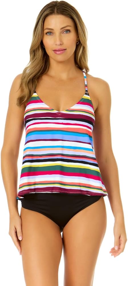 Women's Easy Breezy Stripe Easy Triangle Tankini Swim Top