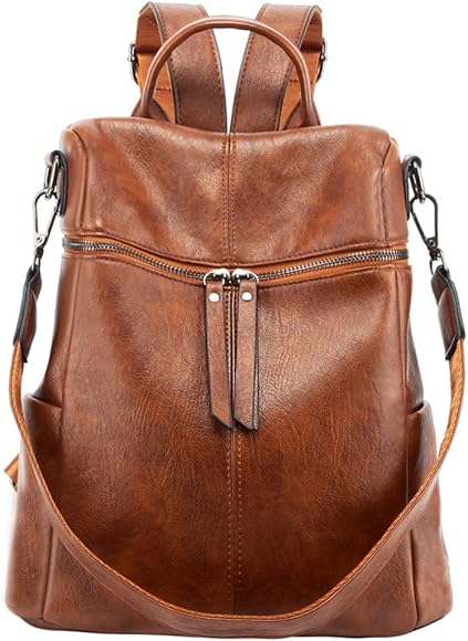 Leathario Bolso Mochila Hombro de Piel para Mujer Escolar Mochilas Tipo Casual Moda para Señorita Diario