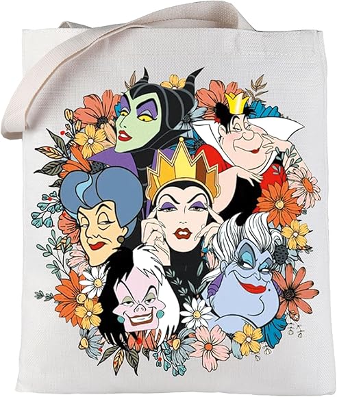 LEVLO Bolsa de mano Evil Queen & Ursula Villains con corazones de reina, bolsa de hombro Tremaine y Cruella para fanáticos de la película