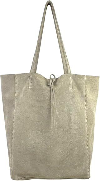 énvo - Bolso Shopper de Ante Italiano para Mujer, Tamaño Grande (33x13x37 cm), Interior Forrado en Poliéster