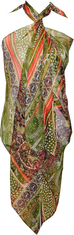 Cotton Flower Paisley Pareo Sarong Swimsuite Cover up