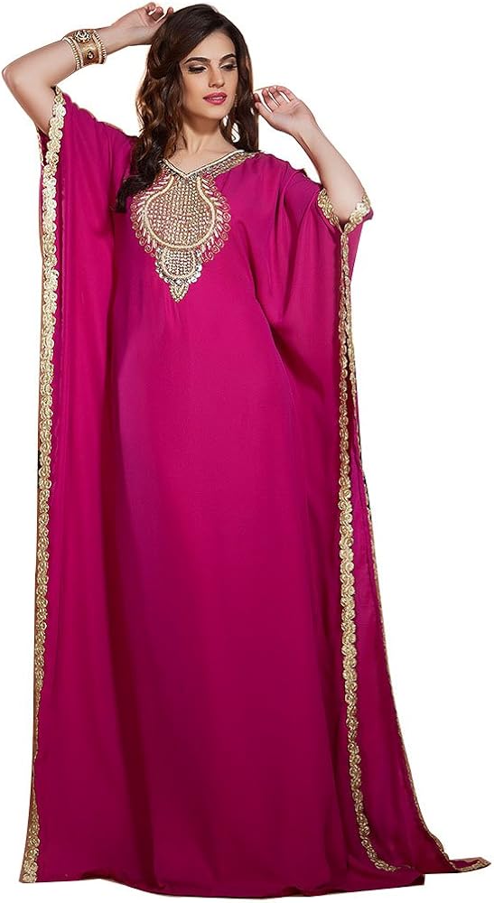 Women's Hand beaded Georgette Free Size Kaftan - One Size