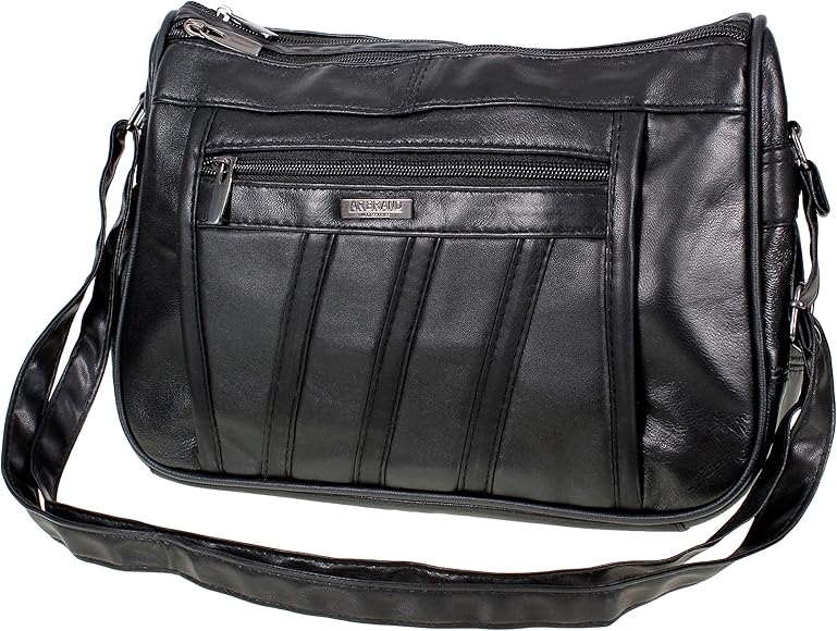 Bolso organizador de piel auténtica para mujer, bolso de hombro AR