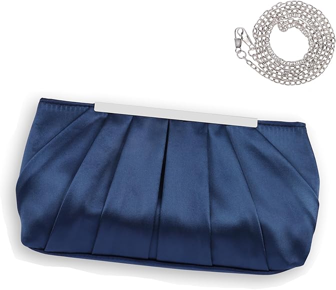 Minicloss Bolso de noche de satén para mujer, elegante bolso de cadena, bolso de mano para mujer, boda, fiesta, baile de graduación