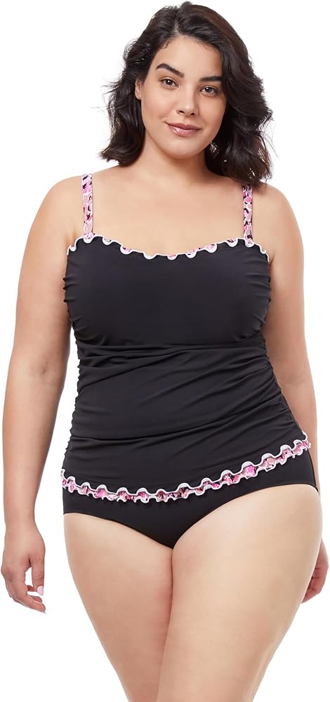 Profile by Gottex Women's Pretty Wild Full Figure Tankini