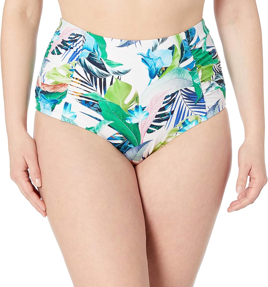 La Blanca Women's Side Shirred High Waist Swimsuit Bottom