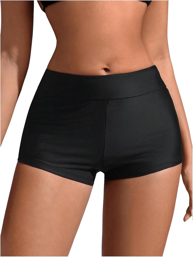 Women's Right Angle Swimsuit Bottom High Waist Tummy Control Bikini Summer Beach Shorts