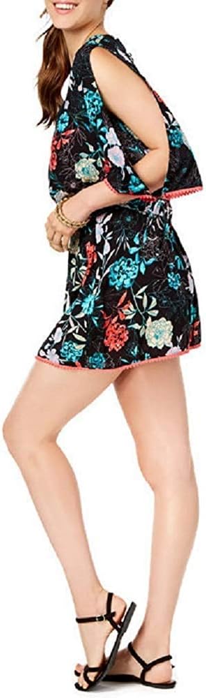 Bar 3 Women's Swimwear Brand Standard Short Sleeve Chinc Tunic Swim Cover-Up, Multi//Rose Garden, M