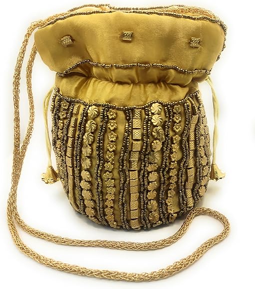 belelle Bolsos Bombonera HIndu | Bolso Bombonera Mujer Fiesta | Bolso de Mano de Mujer | Bolso Dorado | Bolso Bandolera | Bolsa Saco | Bolso Boda | Potli