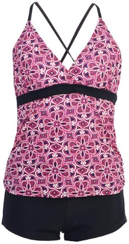 2 PC. Ladies Arabesk Pink Tankini Swimwear Set