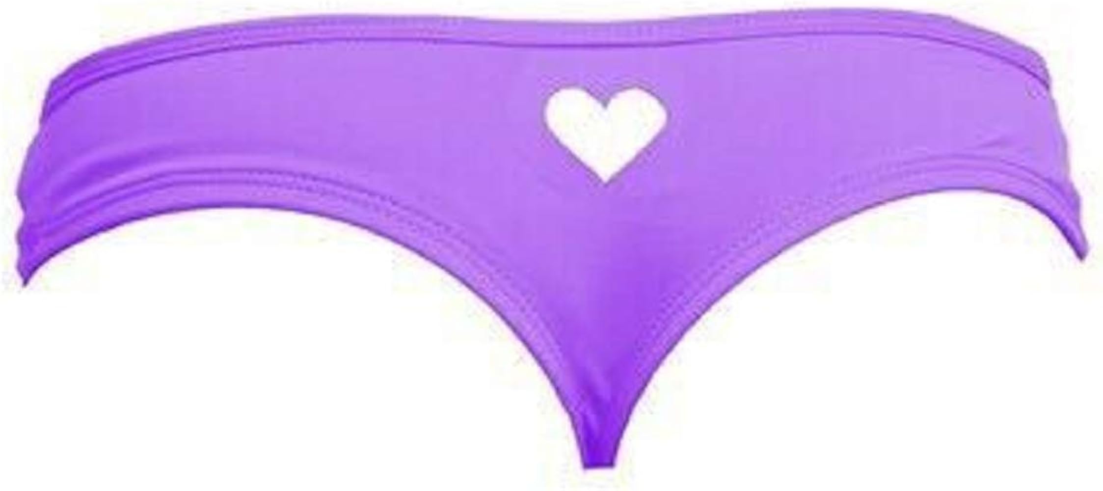 Women's Brazilian Solid Heart Cut-Out G-Back Thong Cheeky Bikini Bottom