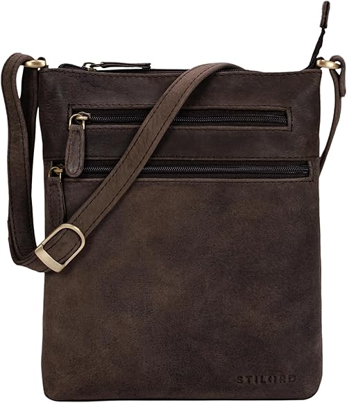 STILORD 'Juna' Vintage Bolso de Mano Piel para Mujeres Bolso Bandolera pequeño con Correa Elegante Bolso para iPad Tablet 9.7 Pulgadas de Cuero auténtico de Vaca