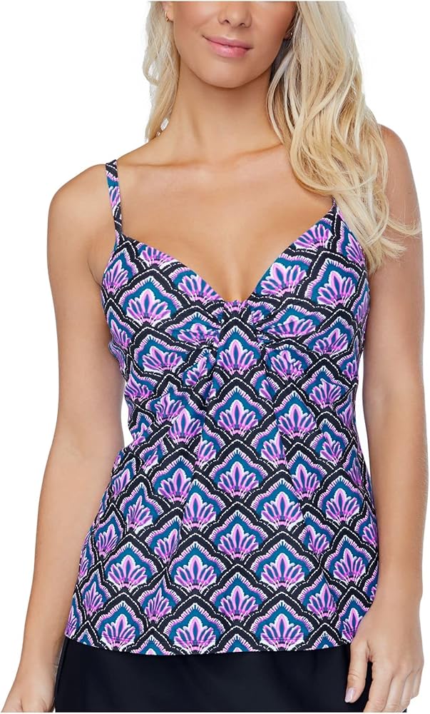 Womens Underwire Tankini Swimsuit Top Black 8