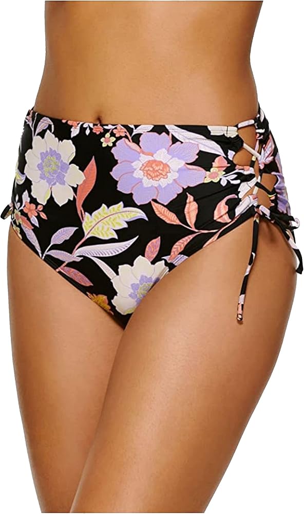 Swim Junior Luna Floral Cheeky Bikini Bottom Black X-Large