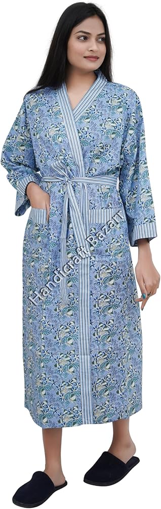 Free Size Kimono Cotton Beachwear Body Wrap Loose Maxi Dress Lingerie Cover Up Bath Robe Dress