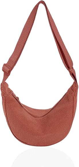 Ceihwa Bolso Bandolera Mujer Media Luna Bolso de Hombro Bolsa Crossbody Bag Mujer Bolso Bandolera de Pana Bolsas Cruzadas para Mujer Bolso Pana Mujer con Correa Ajustable Half Moon Bag