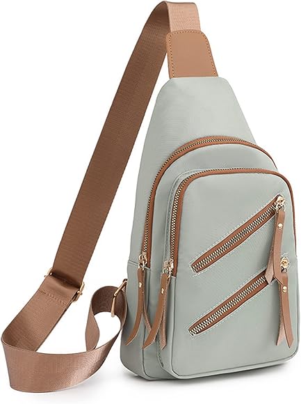 FANDARE Mujer Bolsos Cruzados Bolsa de Pecho Bolsos Bandolera Elegante Bolso de teléfono Bolso Movil Bolso de Hombro Monederos Bolso Pequeño Bandolera Crossbody Bag Bolsa de Honda Nailon Verde