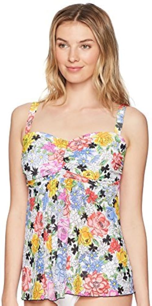 Women's Standard Fit 4u Flower Child Mesh Tankini Top