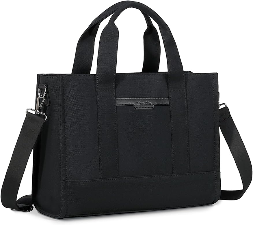 Chase Chic Bolsos De Mujer, 14" Multi-Bolsillo Lona Laptop Bag, Casual Bolso Universidad Mujer con Cremallera para Trabajo